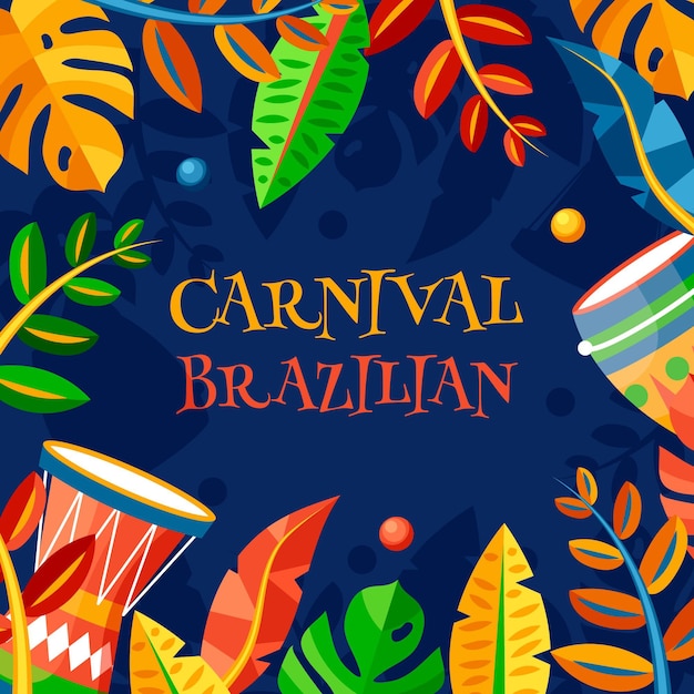 Free vector brazilian carnival concept in flat design