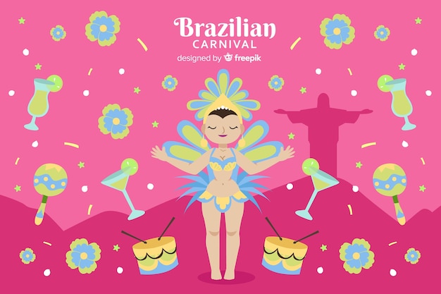 Brazilian carnival dancer background