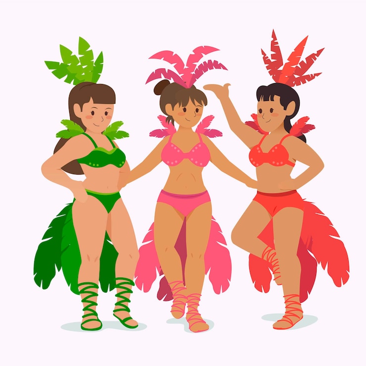 Free Vector brazilian carnival dancer collection