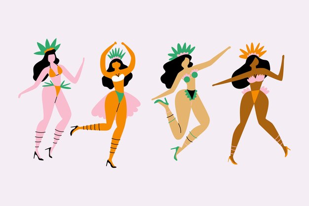 Коллекция бразильских карнавальных танцовщиц