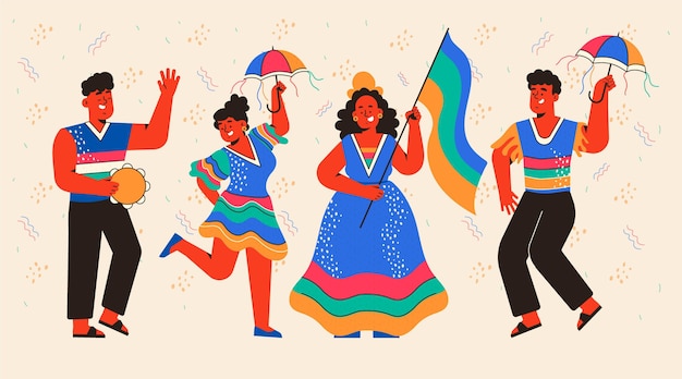 Free vector brazilian carnival dancer collection