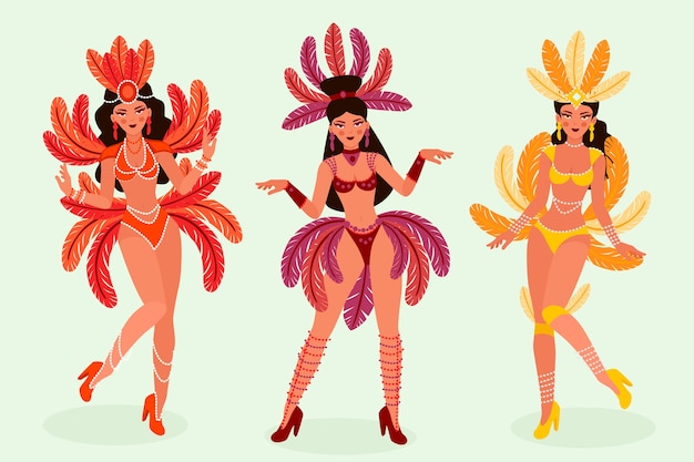 Pacchetto di ballerini di carnevale brasiliano