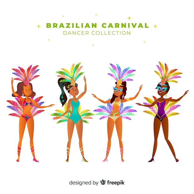 Brazilian carnival dancer set