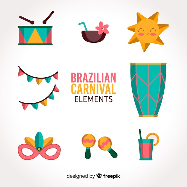 Бразильская коллекция элементов карнавала