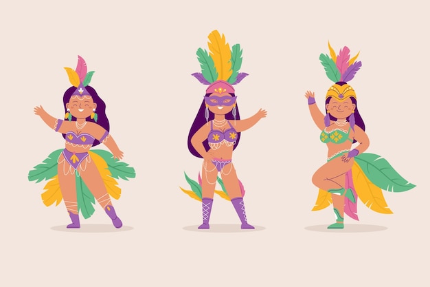 Brazilian carnival event dancer set