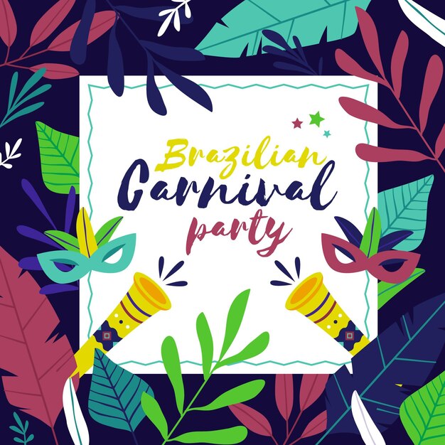 Brazilian carnival in flat design