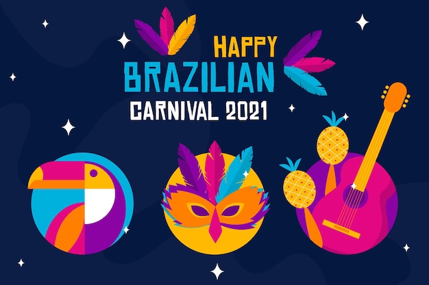 Free vector brazilian carnival in flat design