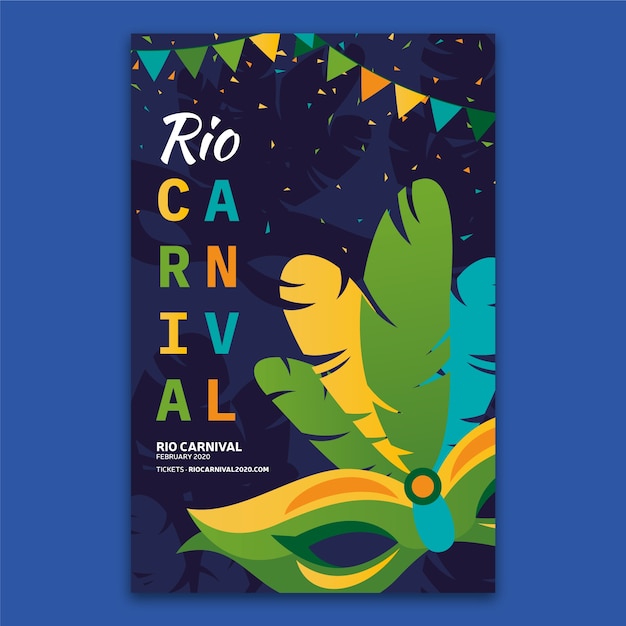 Modello di volantino carnevale brasiliano