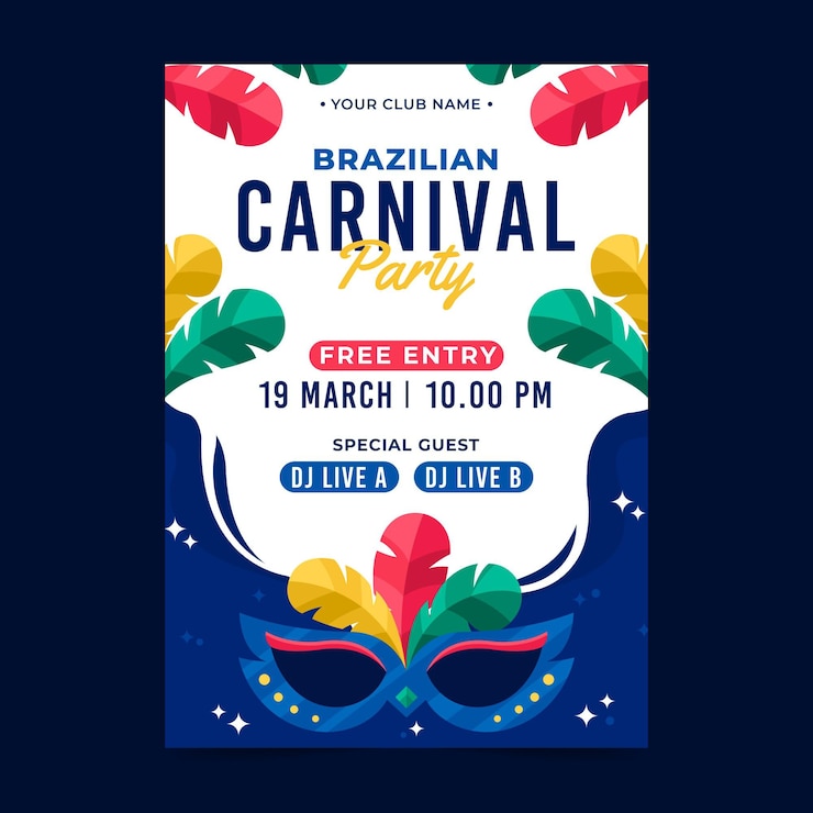 Free Vector brazilian carnival flyer template