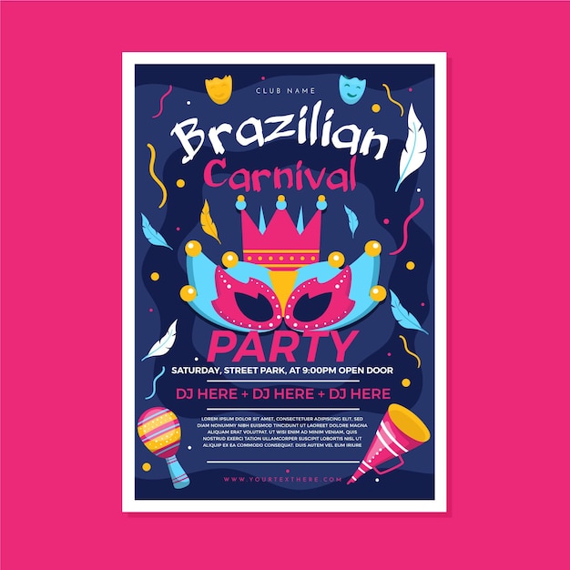 Brazilian carnival flyer template