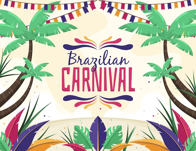 Design piatto illustrazione carnevale brasiliano