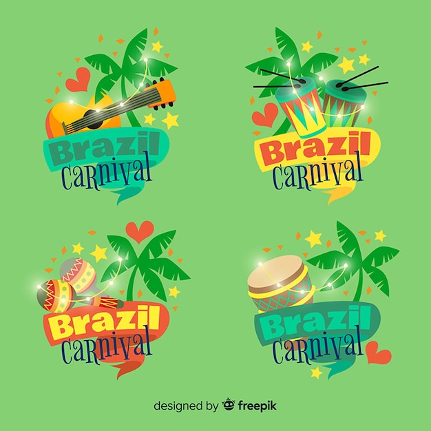 Free vector brazilian carnival logo collection