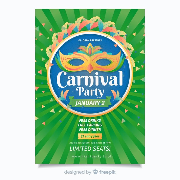 brazilian carnival party flyer template