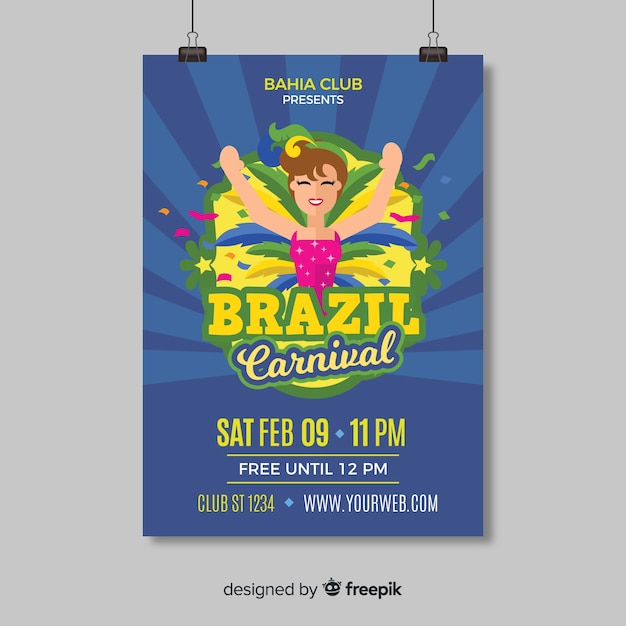 Шаблон флаера для бразильского карнавала