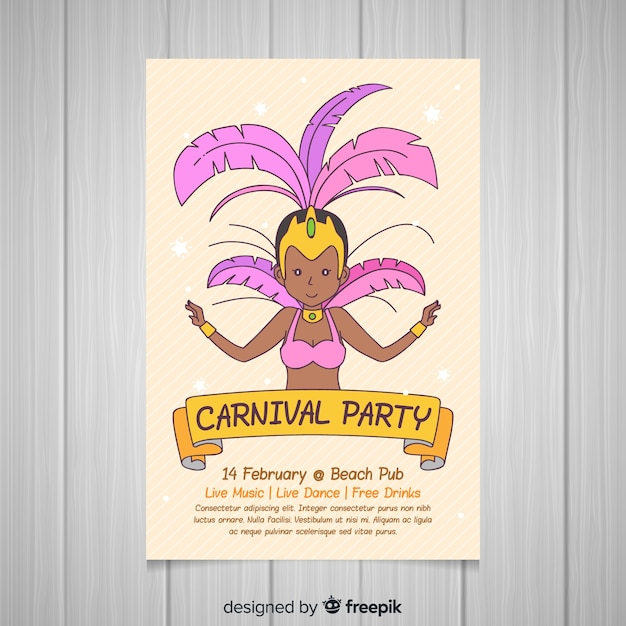 Brazilian carnival party flyer