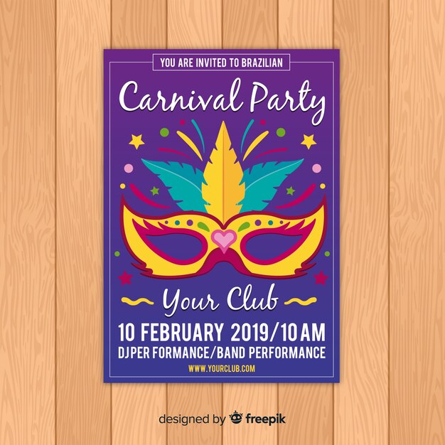 Brazilian carnival party flyer