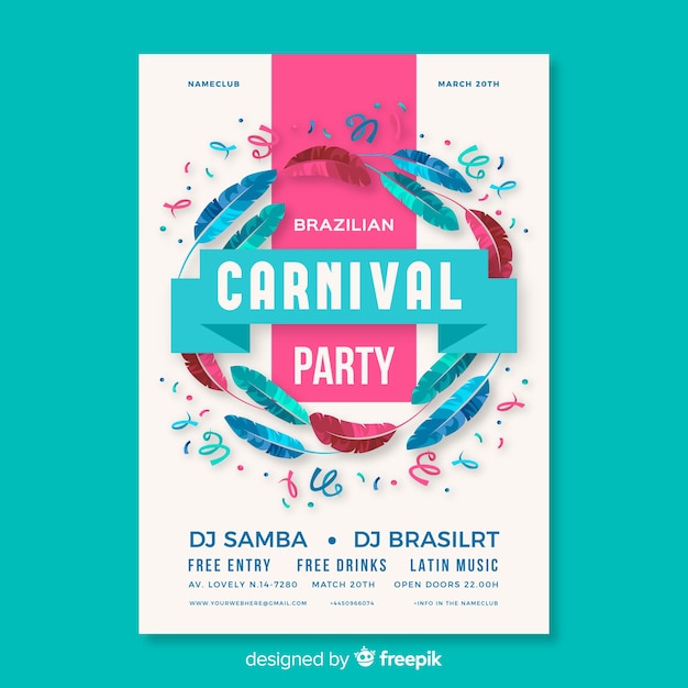 Brazilian carnival party flyer