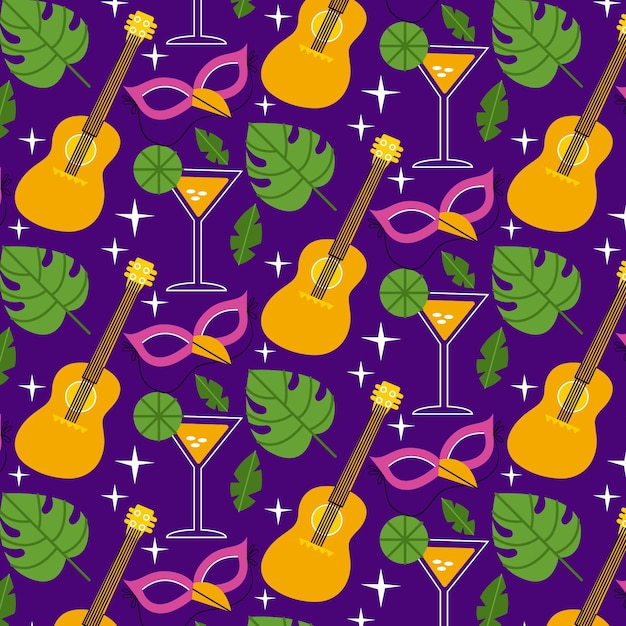 Brazilian carnival pattern in flat design