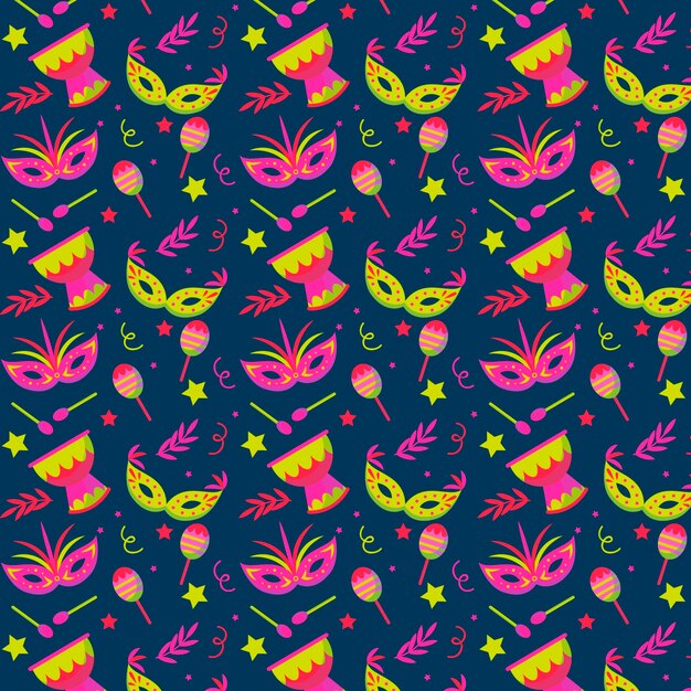 Brazilian carnival pattern in flat design