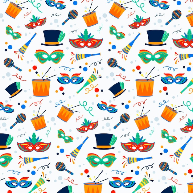 Brazilian carnival pattern in flat design