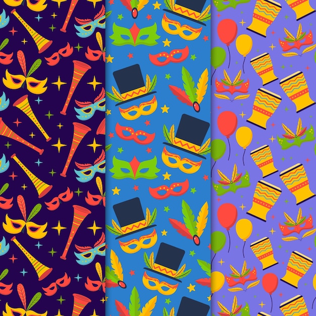 Free vector brazilian carnival pattern in flat design