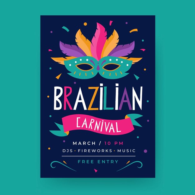 Brazilian carnival poster template