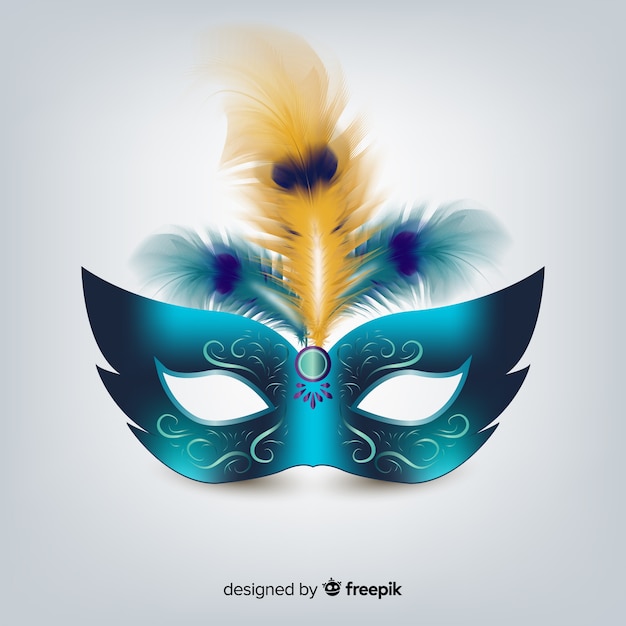 Free vector brazilian carnival realistic mask