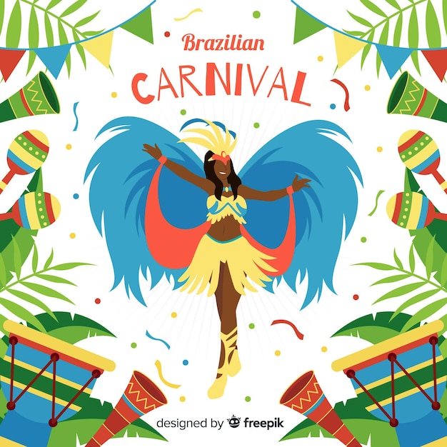 Brazilian dancer carnival background