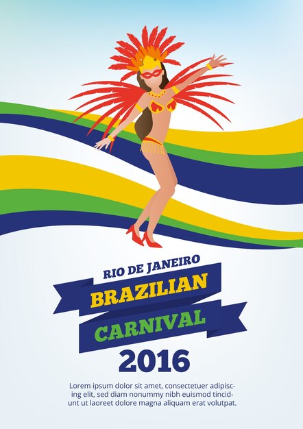 Brazilian dancer with feathers poster