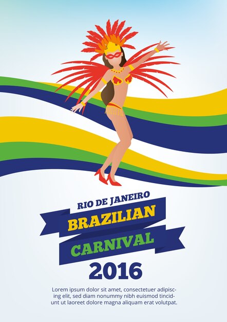 羽のポスターとブラジルのダンサー