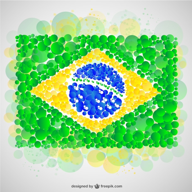 Free vector brazilian flag made of bubbles