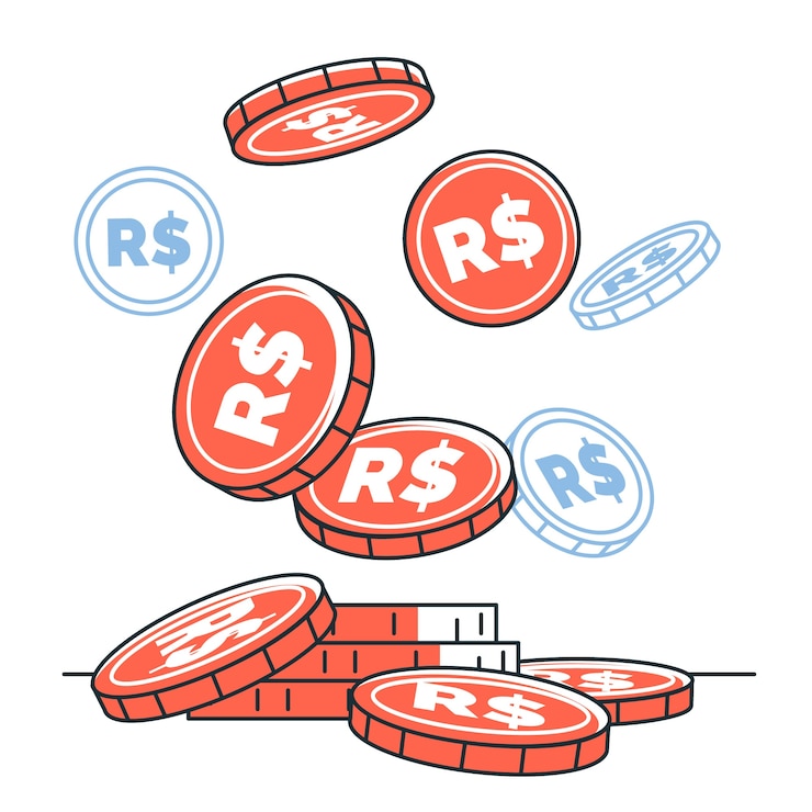 Free Vector brazilian real coins concept illustration