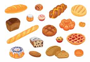 Free vector bread assortment set