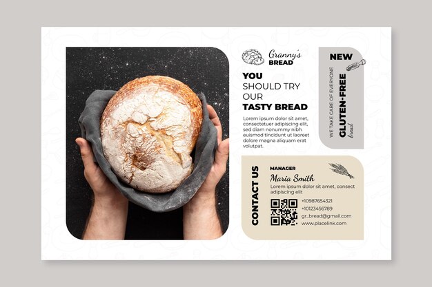 Bread banner template with photo