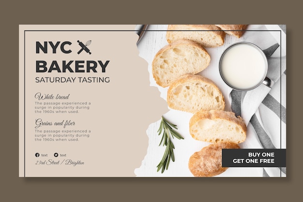 Bread banner template with photo