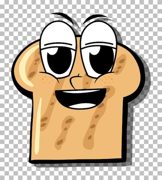 Bread cartoon character isolated