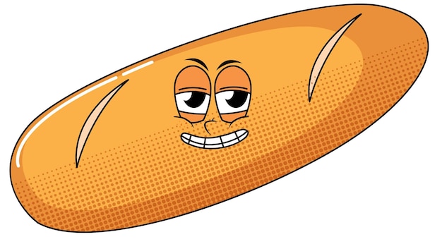 Free vector a bread cartoon character on white background