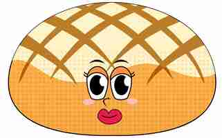 Free vector bread cartoon character on white background