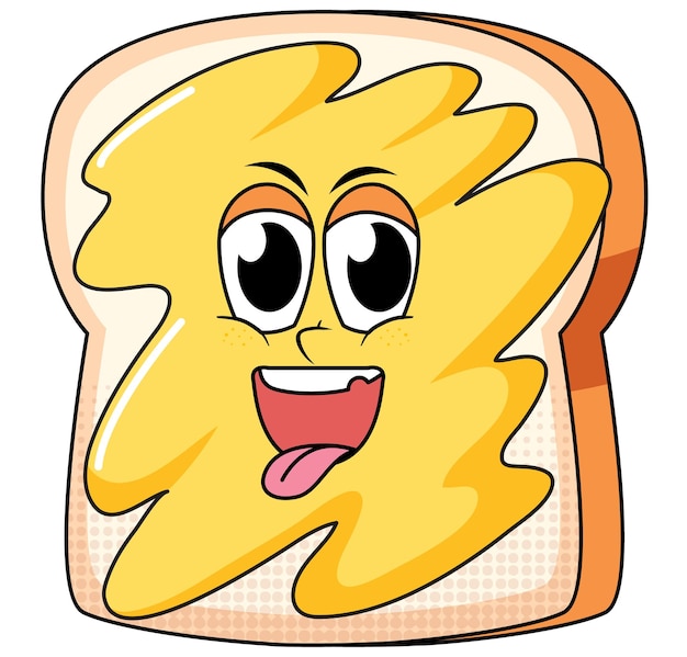Хлеб мультипликационный персонаж на белом фоне