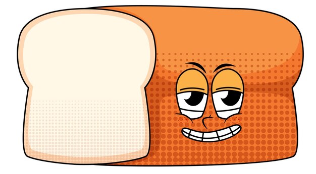 白い背景の上のパンの漫画のキャラクター