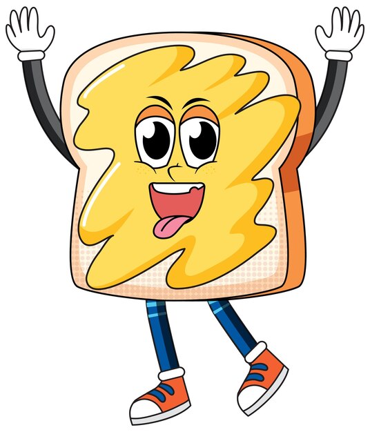 Персонаж мультфильма о хлебе на белом фоне