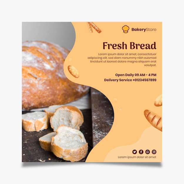 Free vector bread flyer template