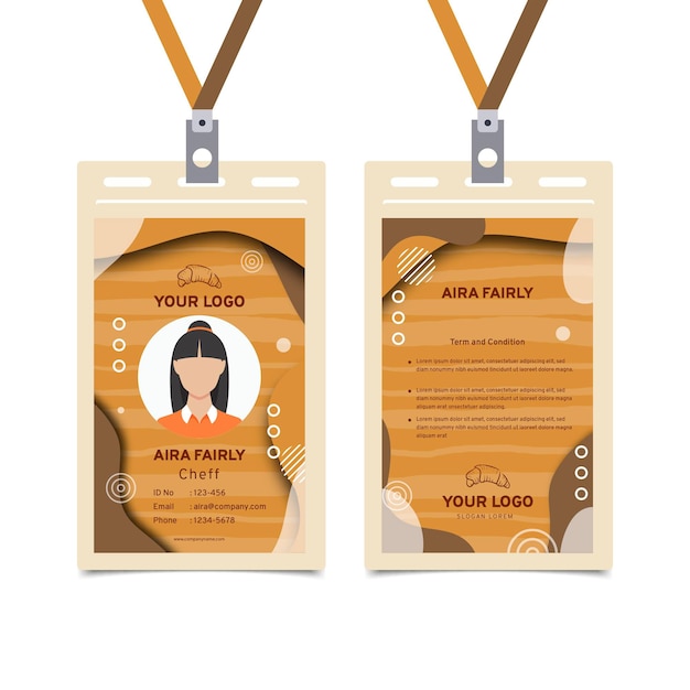 bread sale id card template