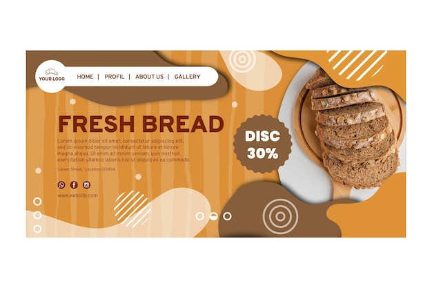 Free vector bread sale landing page