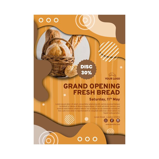 Bread sale poster template