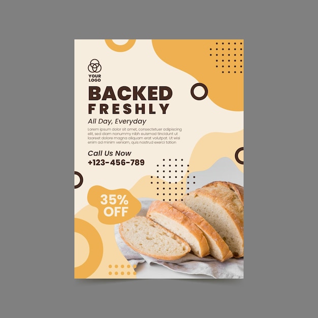 Free vector bread vertical flyer template