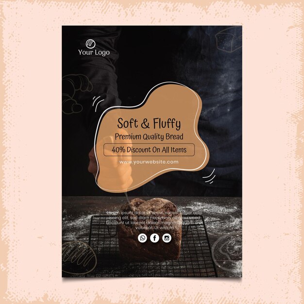 Bread vertical poster template