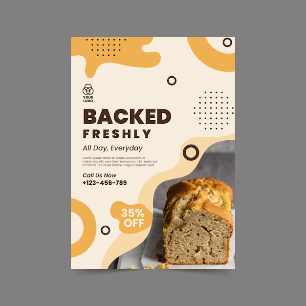 Free vector bread vertical poster template