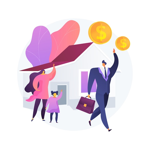 Free vector breadwinner abstract concept vector illustration. earn money, work from home, husband businessman, working father mother, family needs support, freelance work, homemaking wife abstract metaphor.
