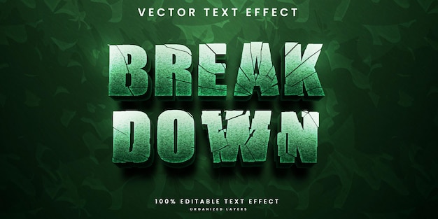 Break down editable text effect